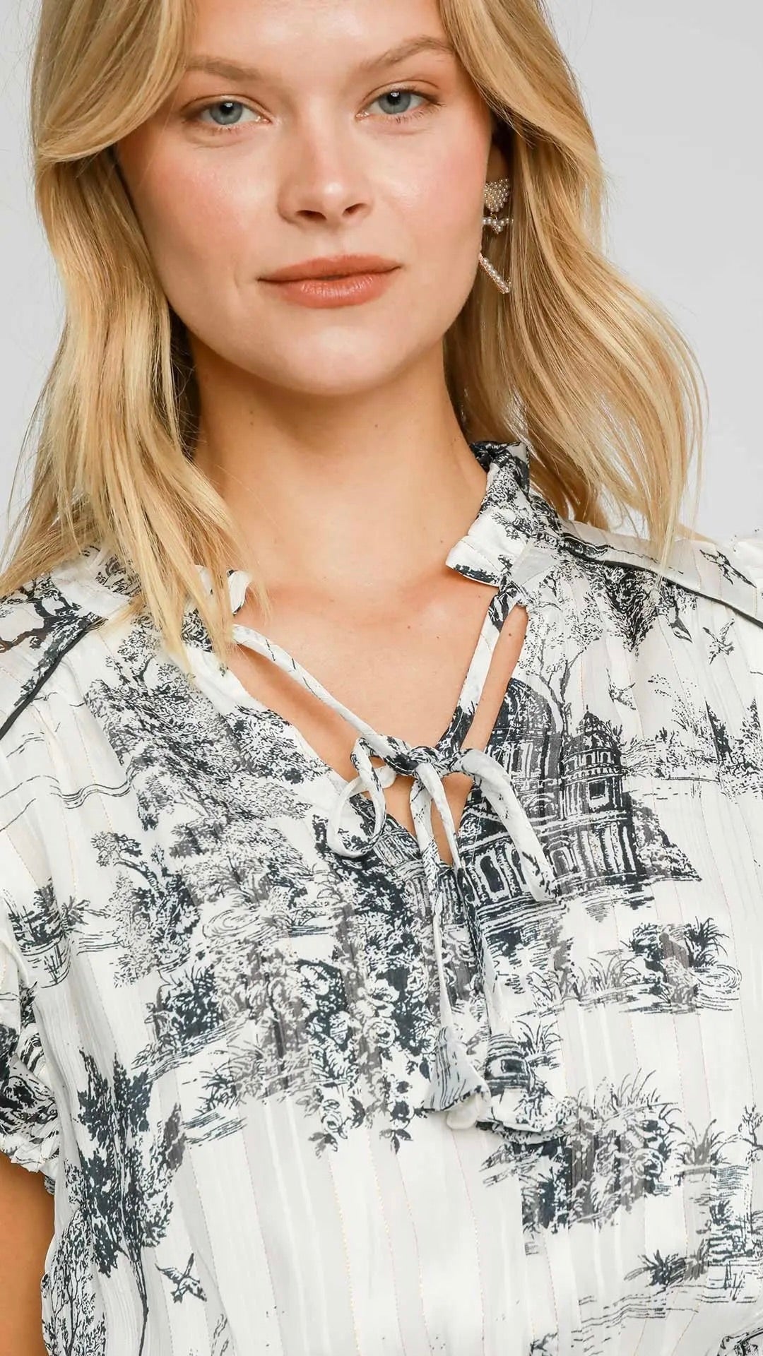 Lorelei Landscape Print Midi Dress Black