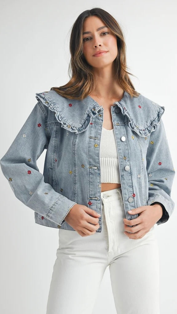 Ditsy Denim Jacket