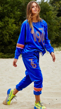 Retro 76 Velour Track Pant Royal