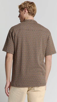 Knitted Shirt Short Sleeve Jersey Caramel