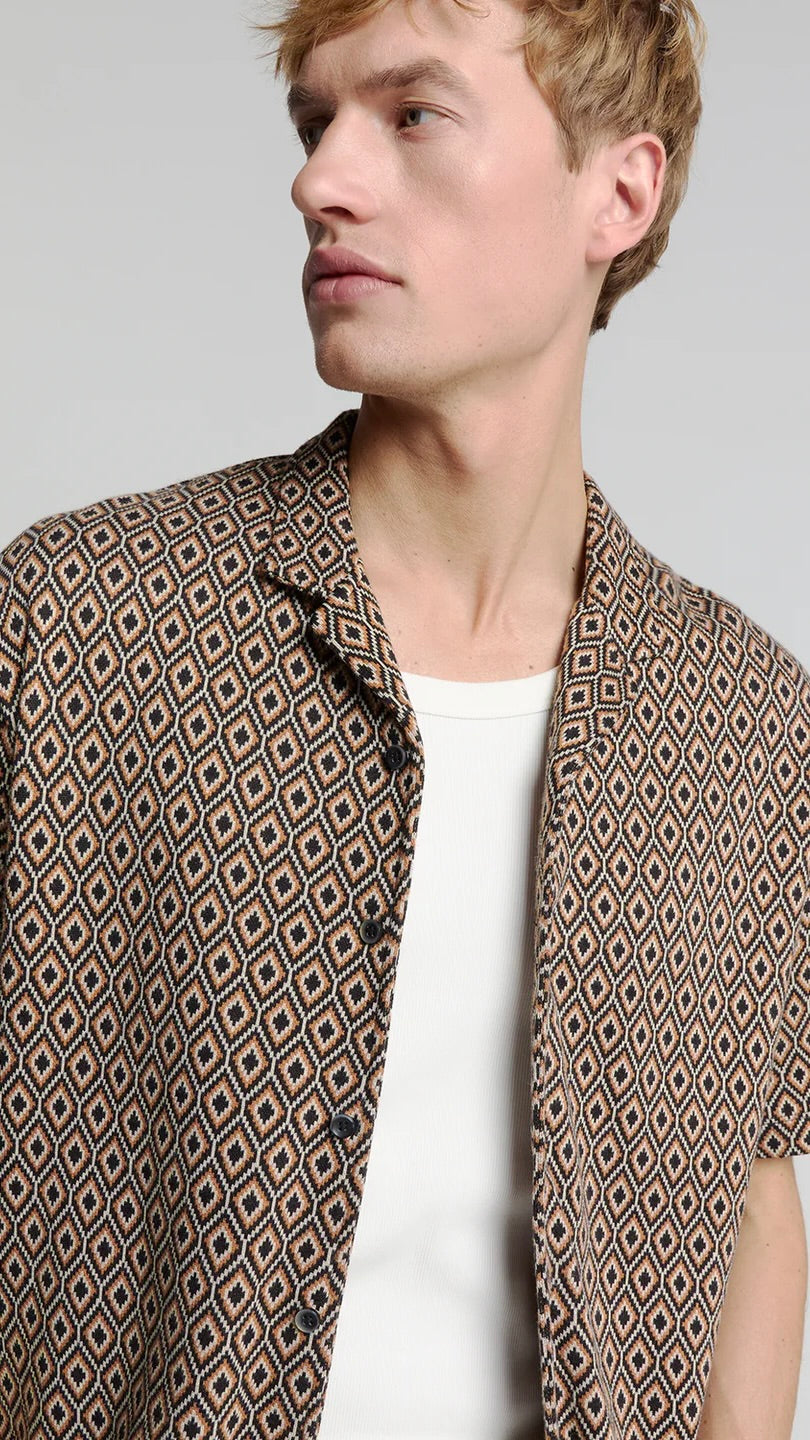 Knitted Shirt Short Sleeve Jersey Caramel