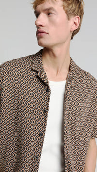 Knitted Shirt Short Sleeve Jersey Caramel