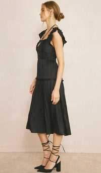 Allure Satin Dress Black