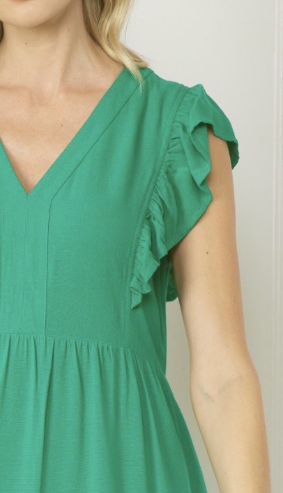 Jayla Ruffled Tiered Midi Dress Soft Green