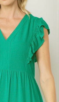 Jayla Ruffled Tiered Midi Dress Soft Green