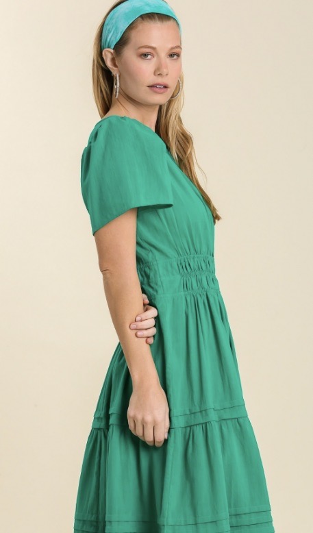 Tilly Tiered Midi Dress Jade