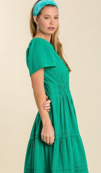 Tilly Tiered Midi Dress Jade