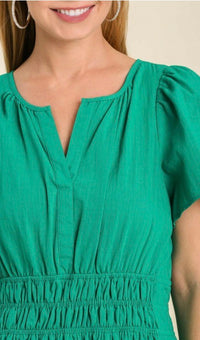 Tilly Tiered Midi Dress Jade