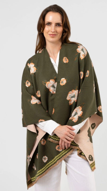 Green Floral Scarf
