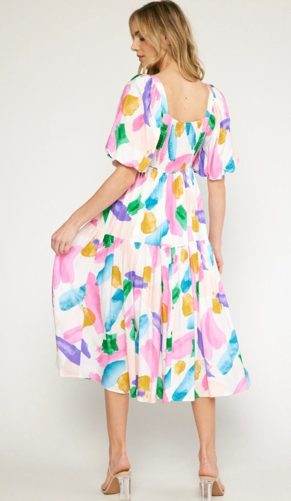 Mischa Abstract Print Midi Dress