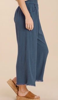 Villa Freyed Linen Pant Slate Blue