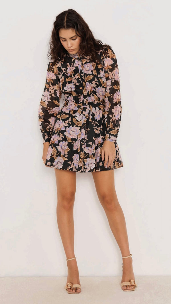 Willow Belted Mini Dress Floral