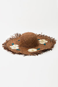 UBH050 Daisy Straw Hat Brown