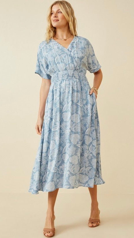 Luna Midi Dress Blue