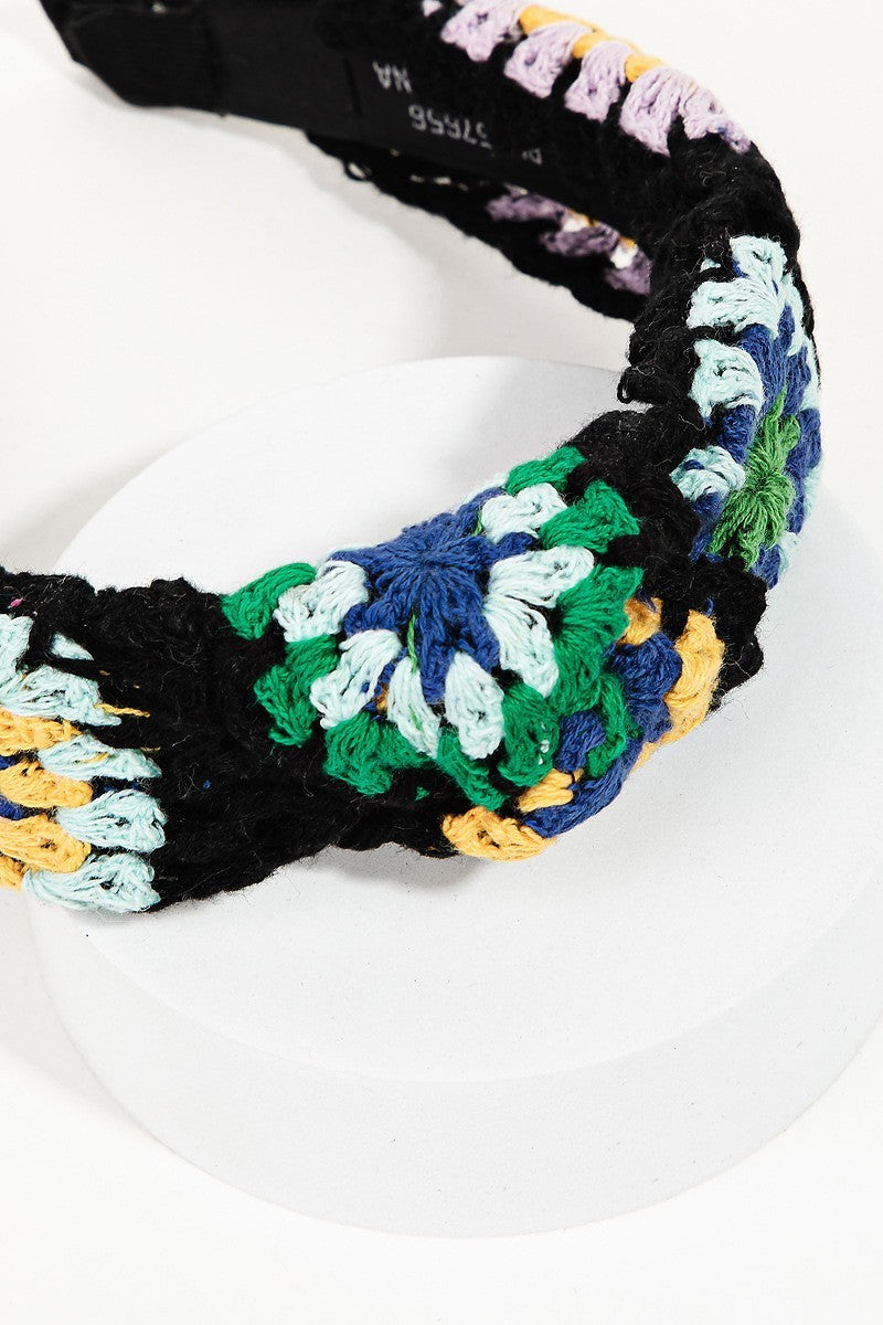 HA039 Crochet Headband Black