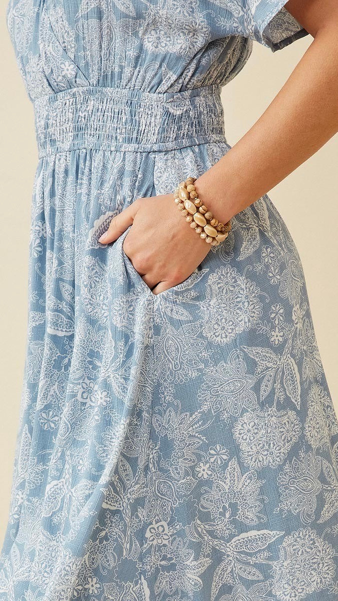 Luna Midi Dress Blue