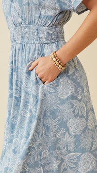 Luna Midi Dress Blue