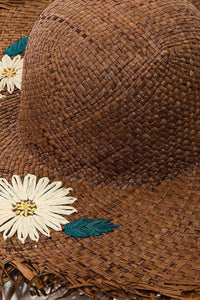 UBH050 Daisy Straw Hat Brown