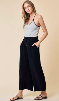 Wendy Wide Leg Culotte Pant Black