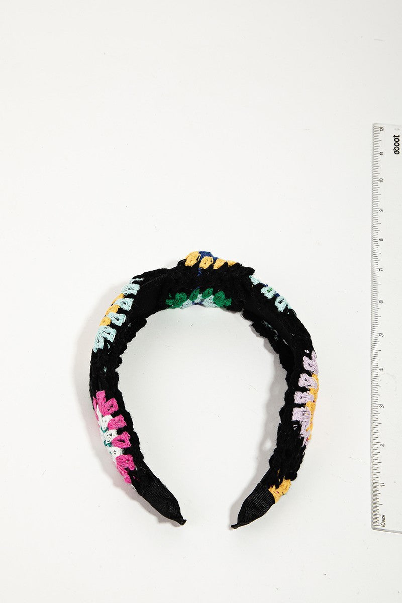 HA039 Crochet Headband Black