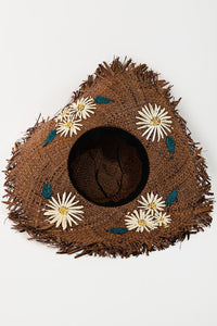 UBH050 Daisy Straw Hat Brown