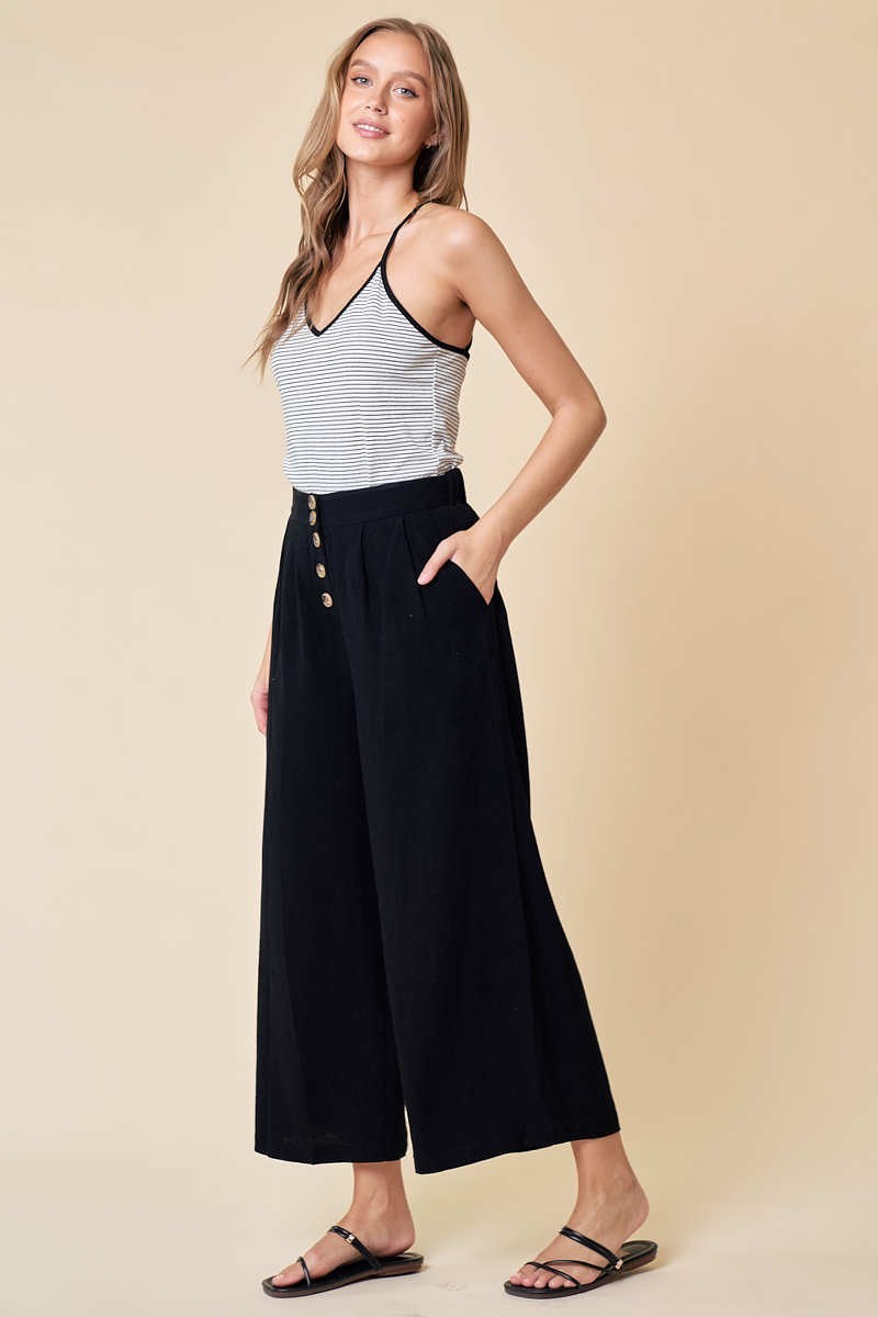 Wendy Wide Leg Culotte Pant Black