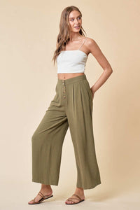 Wendy Wide Leg Culotte Pant Olive                       (Coming Sept 23)