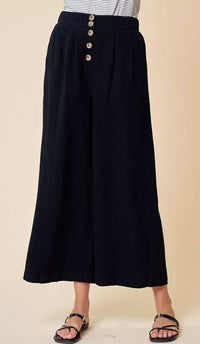 Wendy Wide Leg Culotte Pant Black