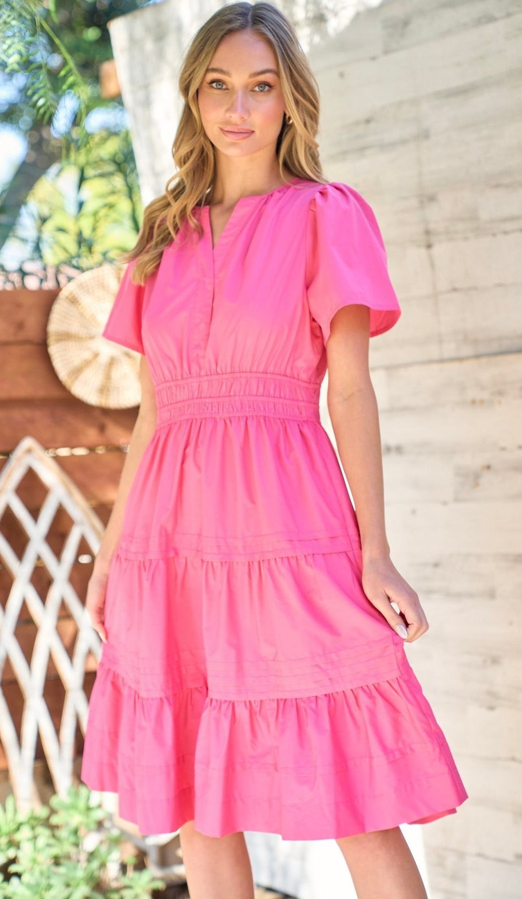 Tilly Tiered Dress Pink