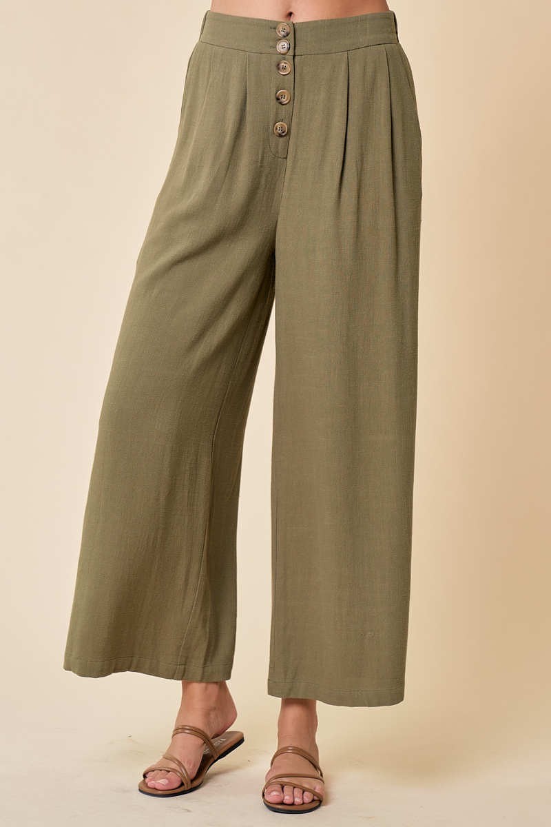 Wendy Wide Leg Culotte Pant Olive                       (Coming Sept 23)