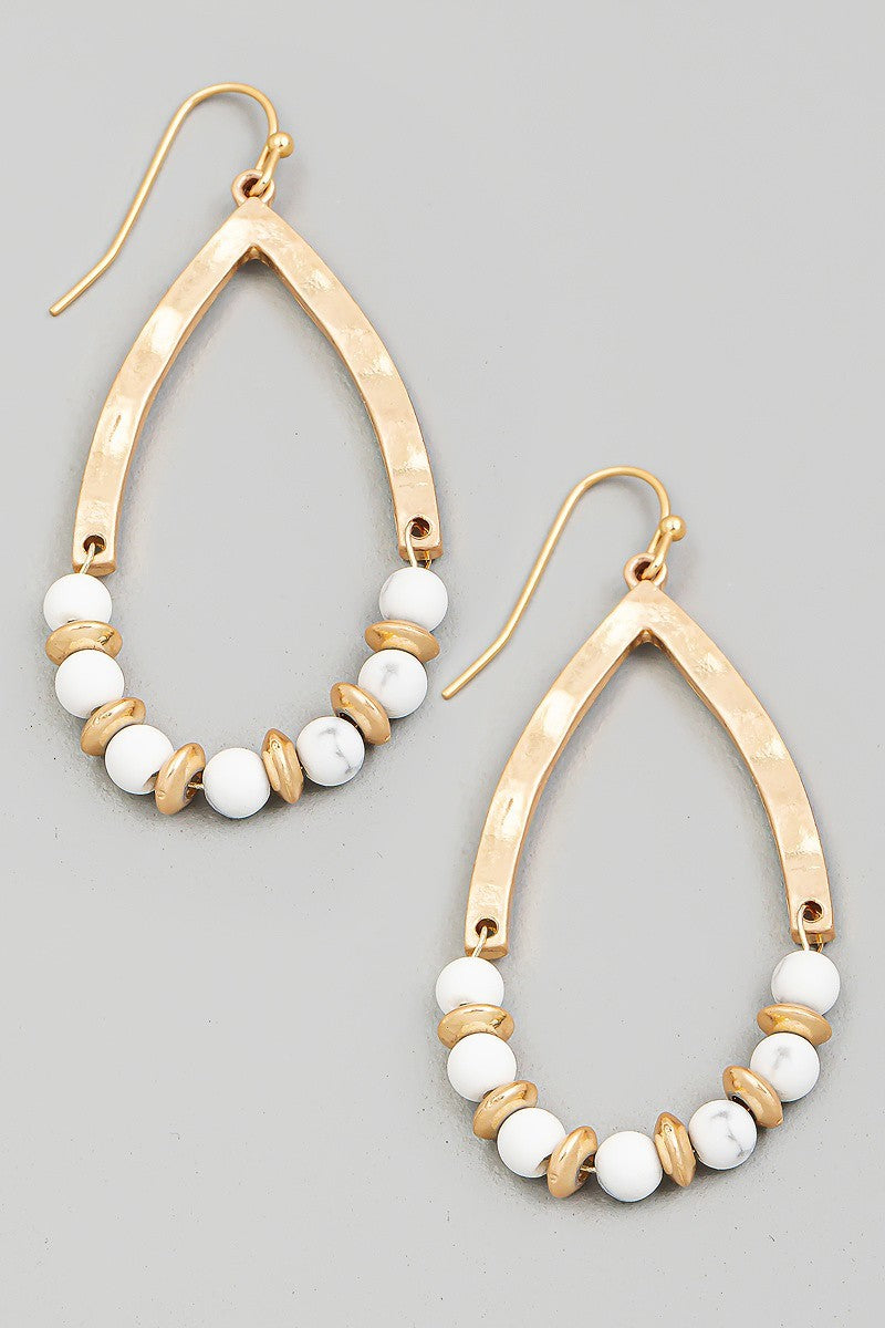 FME317 Beaded Teardrop White