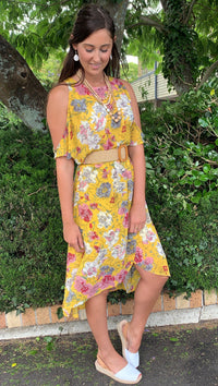 SoCal Cold Shoulder Dress  SUNSHINE