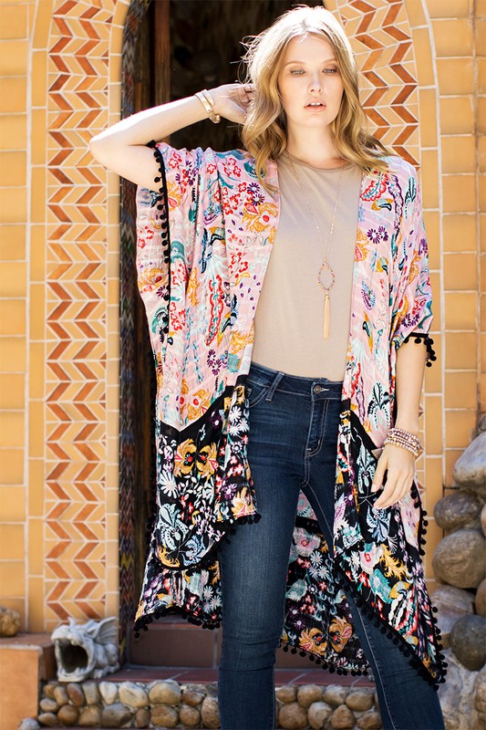 Jazabell Long Kimono Blush