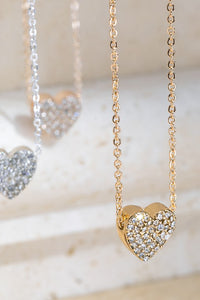 FMN078 Rhinestone Heart Rose Gold