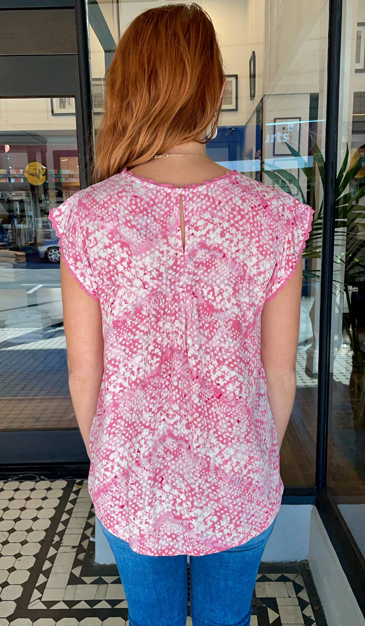 Camila Embroidered Top Magenta