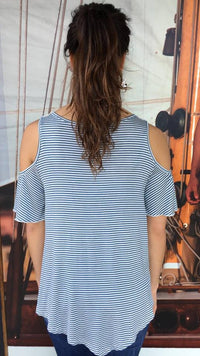 Pretty Vintage Cold Shoulder Top DENIM