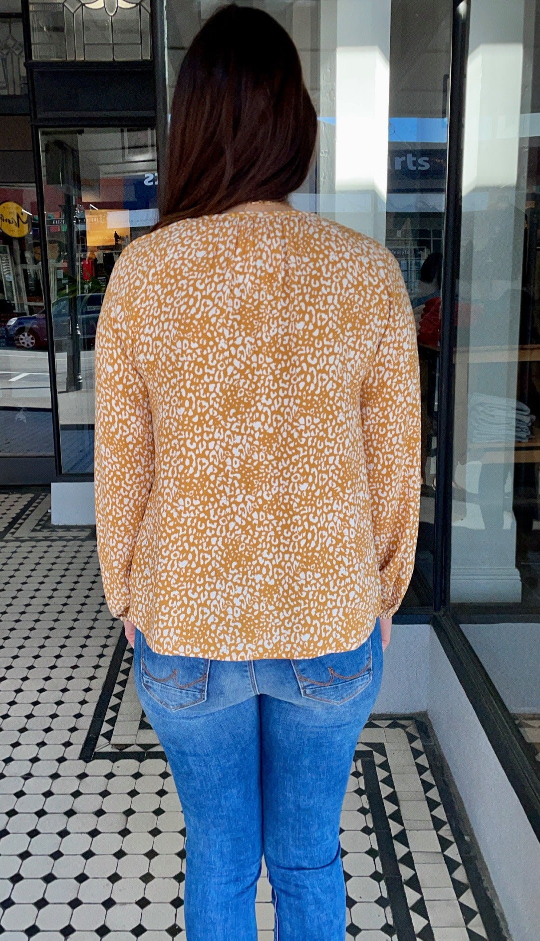 Lola Embroidered Long Sleeve Top Marigold