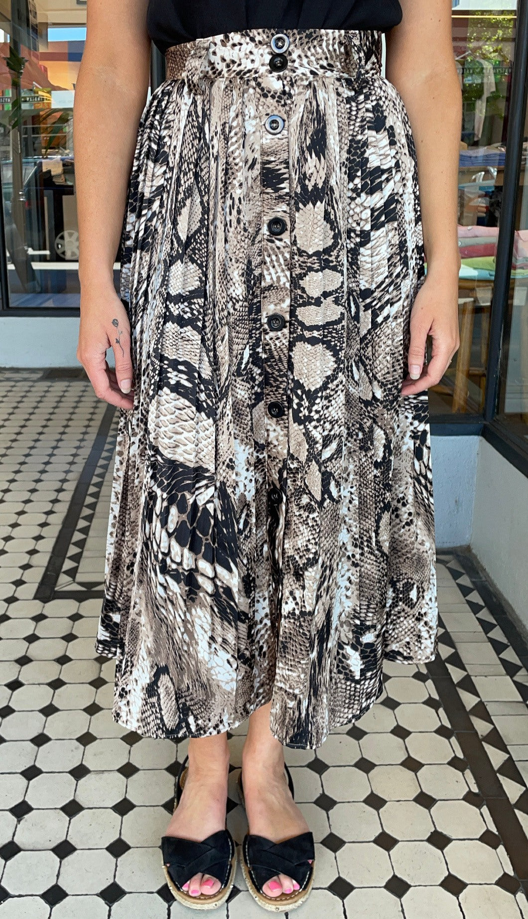 Luxe Snakeskin Midi Skirt