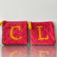 Velvet Initial Pouch