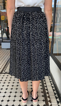 Delta Polka Dot Pleated Skirt Black