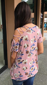 All Tied Up Top   MAUVE FLORAL