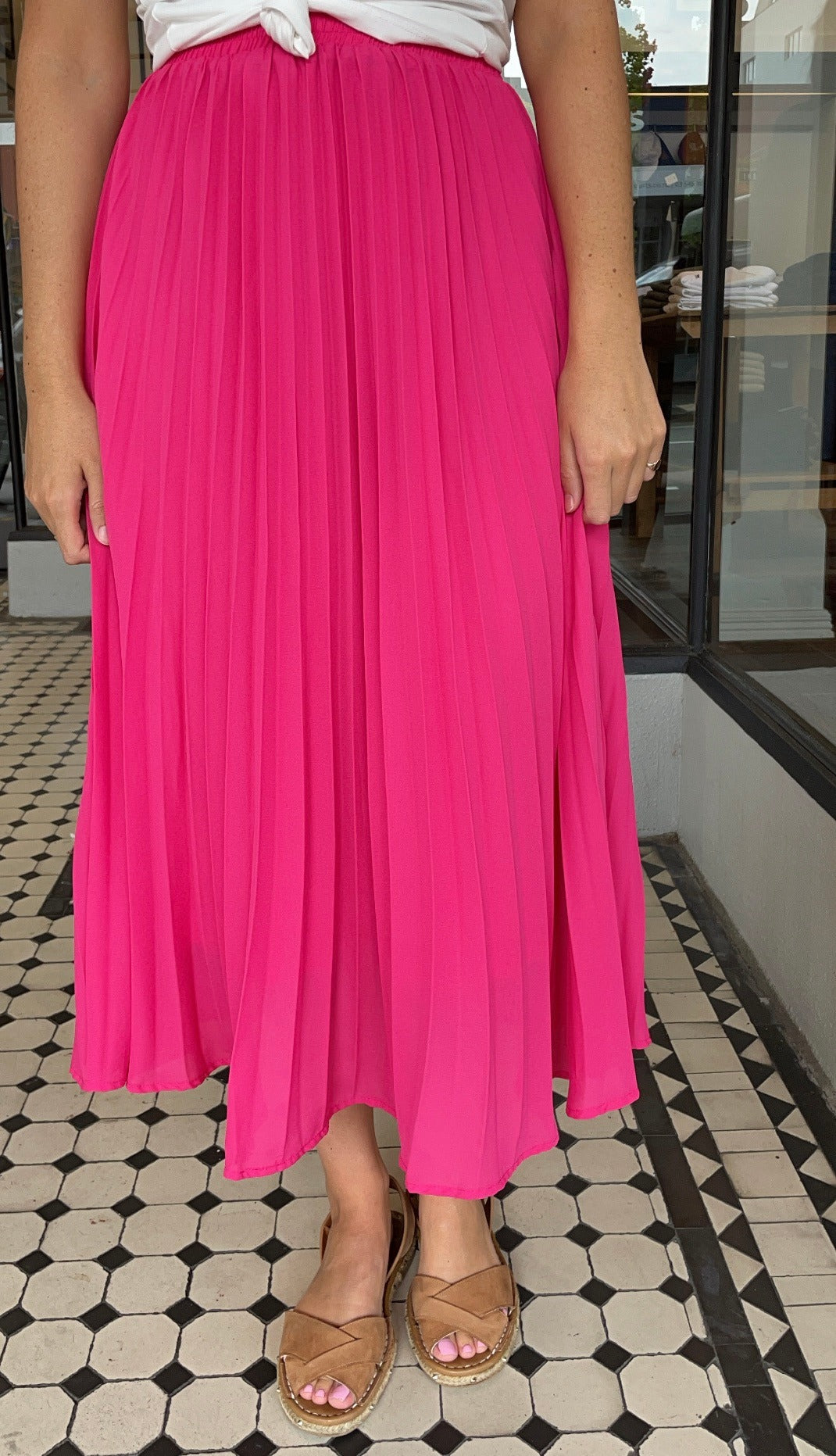 Pleats Please Midi Skirt Hot Pink