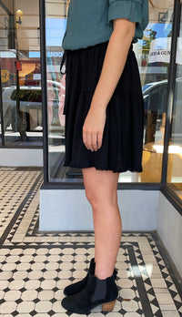 Ruffle Hemline Skirt Black