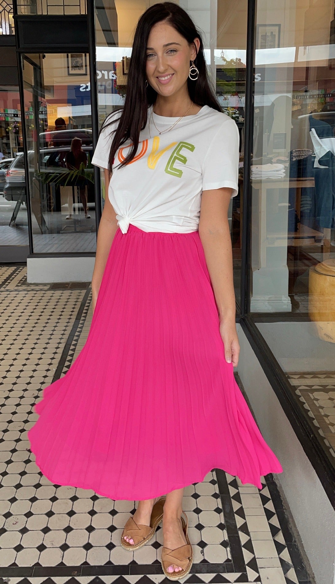 AASK Solid Women Pleated Pink Skirt  Buy AASK Solid Women Pleated Pink  Skirt Online at Best Prices in India  Flipkartcom