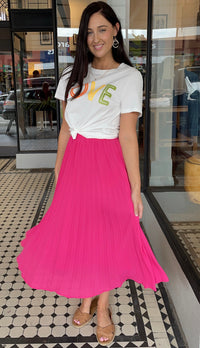 Pleats Please Midi Skirt Hot Pink