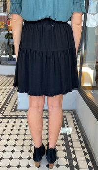 Ruffle Hemline Skirt Black