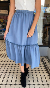 Rachel Ruffle Skirt Blue