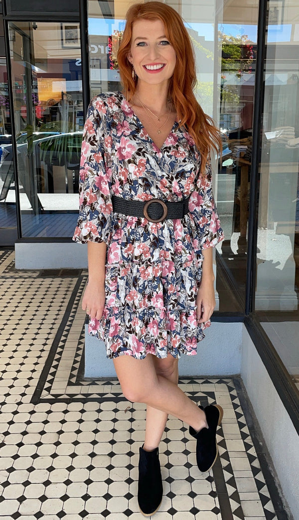 Serene Floral Long Sleeve Dress