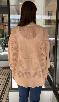 Open Knit Cali Cardigan Beige