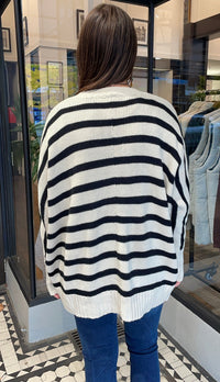 Layday Stripe Cardi Black